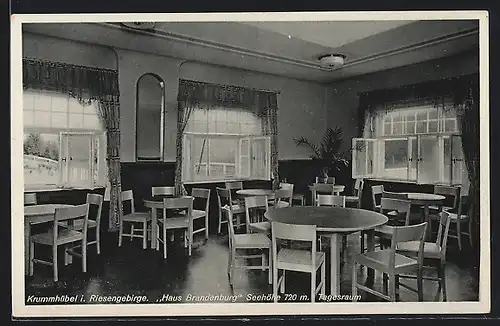 AK Krummhübel i. Riesengebirge, Hotel Haus Brandenburg, Tagesraum