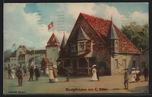 AK Hamburg, 16. Deutsches Bundesschiessen 1909, Gasthaus Wurtsglöckchen von C. Böhle