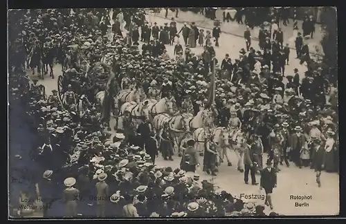 AK München, XV. Deutsches Bundesschiessen 1906, Festzug mit Kutsche