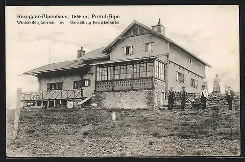 AK Rosegger-Alpenhaus, Berghütte in der Pretul-Alpe