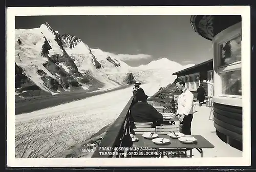 AK Franz-Josefshaus mit Terrasse geg. Grossglockner