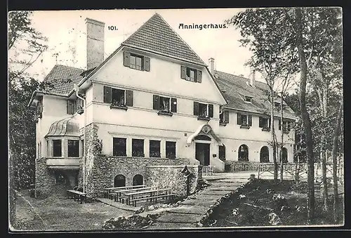 AK Ansicht der Berghütte Anningerhaus