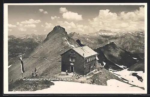 AK Wormserhütte, Berghütte in den Lechtaler Alpen aus der Vogelschau