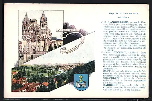 AK Angoulême, Cathédrale et Bord de la Charente