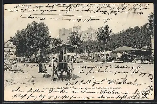 AK Narbonne, Cours Mirabeau et Cathédrale Saint-Just