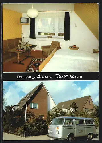 AK Büsum, Hotel-Pension Achtern Diek, VW Bulli