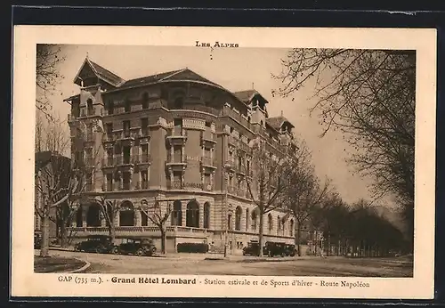 AK Gap, Grand Hôtel Lembard, Station estivale et de Sports d`hiver, Route Napoléon