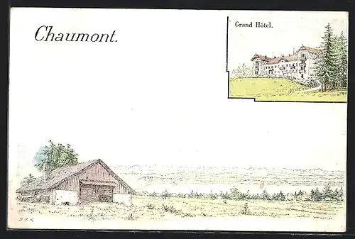 Künstler-AK Chaumont, Grand Hôtel, Panorama