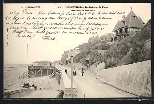 AK Villerville, La Normandie, Le Casino et la Plage