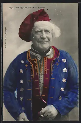 AK Vieux Type de Plougastel-Daoulas, Mann in Tracht der Bretagne