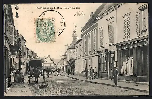 AK Bonnières-sur-Seine, La Grande-Rue