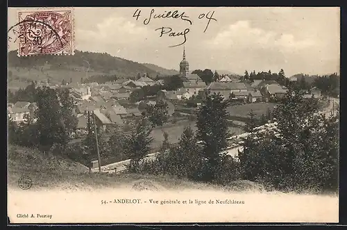 AK Andelot, Vue generale et la ligne de Neufchateau