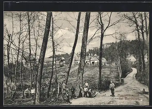 AK Massenaneourt, Strassenpartie am Ortseingang