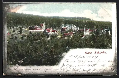 AK Schierke im Harz, Ortsansicht aus der Vogelschau