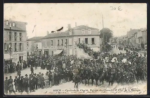 AK Auch, Cavalcade du Charité, Peloton des Chasseurs et Char de la Musique