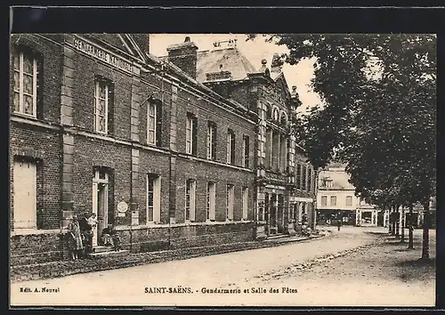 AK Saint-Saens, Gendarmerie et Salle des Fetes