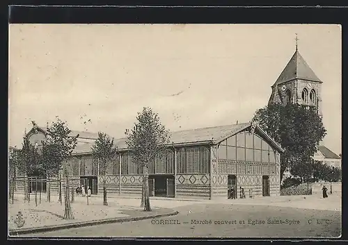 AK Corbeil, Marché couvert et Eligse Saint-Spire