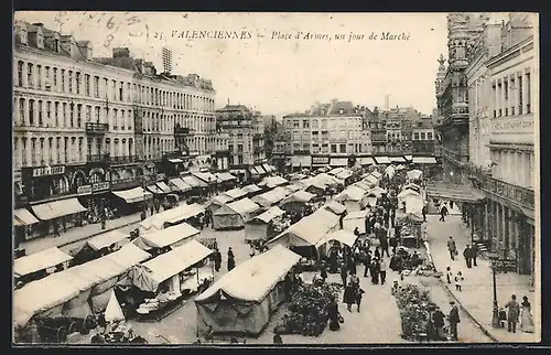 AK Valenciennes, Place d`Armes, un jour de Marché