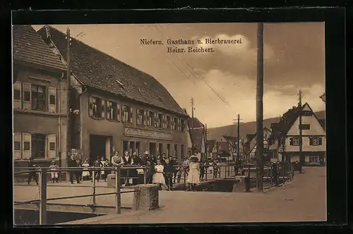 AK Niefern, Gasthaus und Bierbrauerei Heinrich Reichert