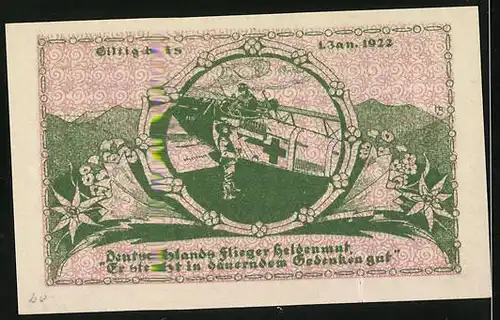 Notgeld Ruhpolding 1921, 25 Pfennig, Blumen im Horn