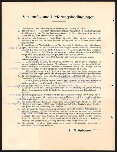 Rechnung Cassel 1920, H. Grünbaum, Papierwaren-Fabrik, Blick aufs Fabrikgelände