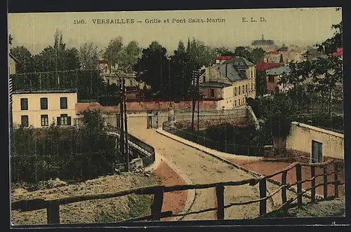 AK Versailles, Grille et Pont Saint-Martin