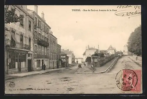 AK Thiers, Rue de Paris et Avenue de la Gare