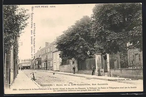 AK Vouziers, Hotel de la Sous-Prefecture, Rue Gambetta