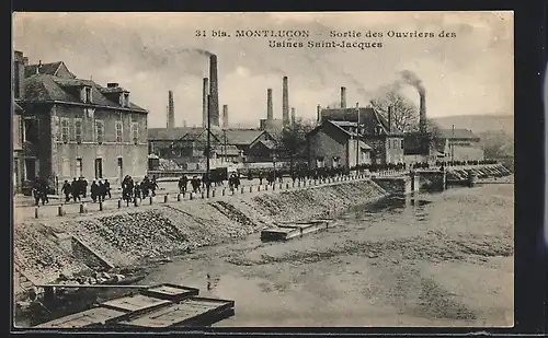 AK Montlucon, Sortie des Ouvriers des Usines St-Jacques