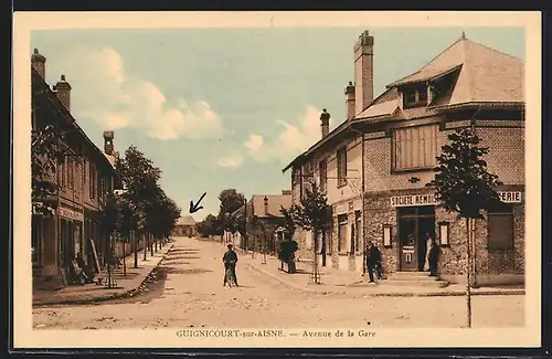 AK Guignicourt-sur-Aisne, Avenue de la Gare