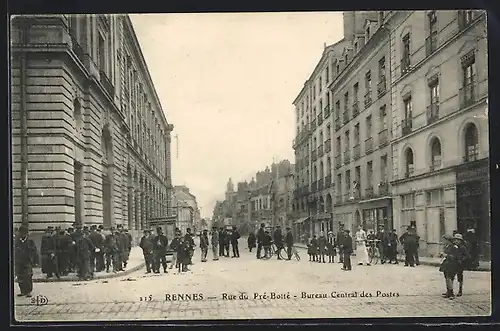 AK Rennes, Rue du Pré-Botté, Bureau Central des Postes