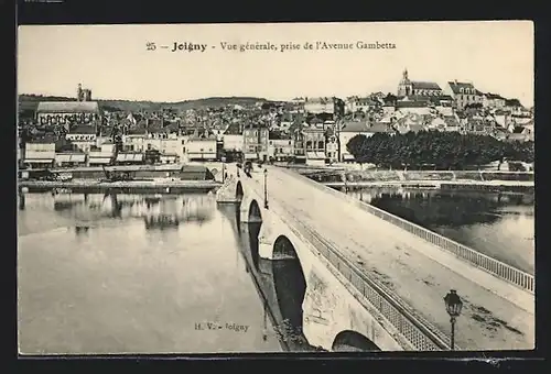 AK Joigny, vue générale, prise de l'Avenue Gambetta