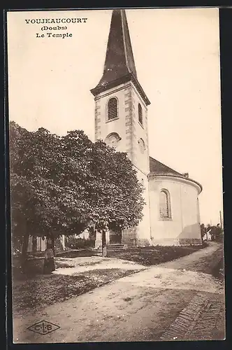 AK Voujeaucourt, Le Temple