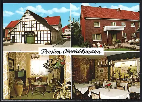 AK Bad Laer, Pension Oberhülsmann, Innen- und Aussenansichten, Kesselstrasse 3