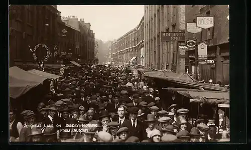 AK London, Petticoat Lane on Sunday Morning from Aldgate