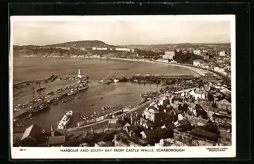 AK Scarborough, Harbour and South Bay from Castle Walls