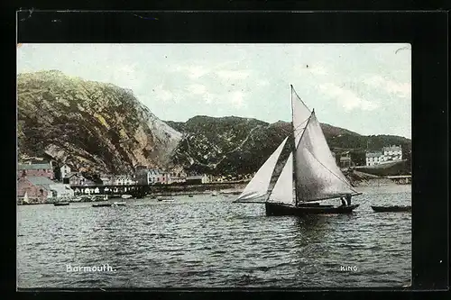 AK Barmouth, Segelboot auf dem Wasser