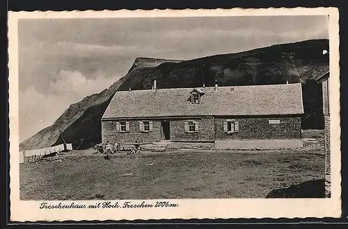 AK Freschenhaus, Berghütte mit Hoch-Freschen