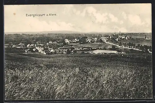 AK Evergnicourt a. Aisne, Blick in den Ort