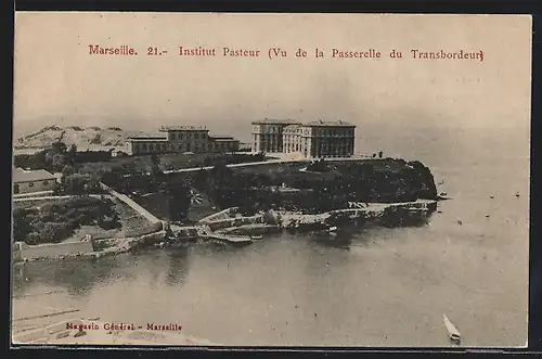 AK Marseille, Institut Pasteur, Vu de la Passerelle du Transbordeur