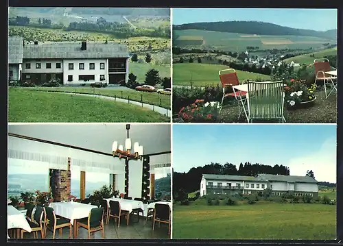 AK Bad Berleburg OT Girkhausen, Pension Schulzenhof Kurt Florin, Innenansicht, Terrasse