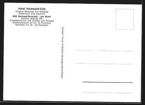 AK Morbach /Hunsrück, Hotel Hochwald-Café