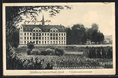 AK Strassburg-Ruprechtsau, Ansicht vom Franziskanerinnenkloster