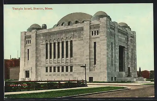 AK Boston, MA, Synagoge in der Strassenansicht