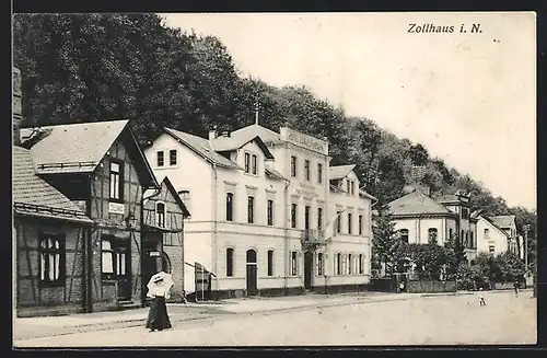 AK Zollhaus i. N., Hotel und Restaurant Zur Eisenbahn