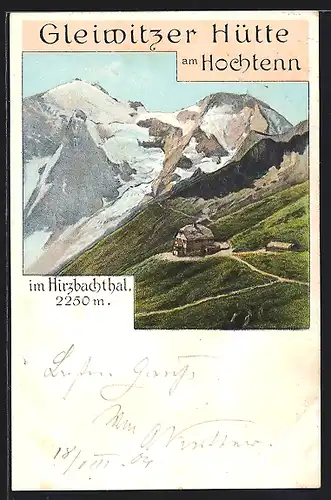 Künstler-AK Ernst Platz: Gleiwitzer Hütte am Hochtenn im Hirzbachthal