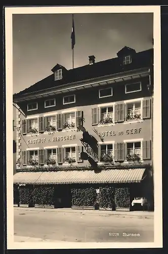 AK Sursee, Gasthof zum Hirschen und Hotel du Cerf