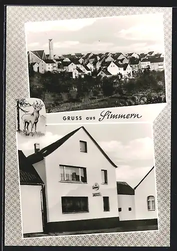 AK Simmern / Westerwald, Gasthaus Wilh. Schneider, Totalansicht des Ortes