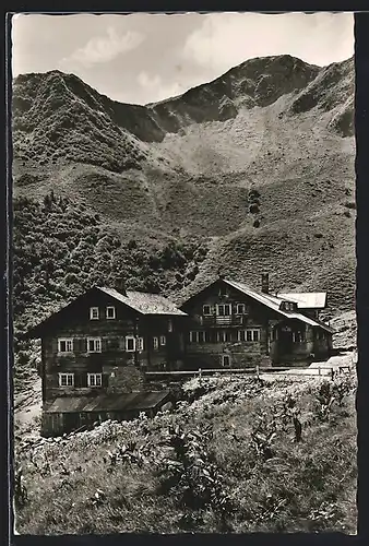 AK Schwarzwasserhütte, Berghütte mit Grünhorn