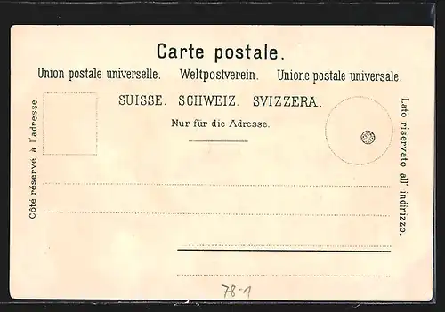 Lithographie Schweiz, Landkarte der Schweiz mit Kantonen